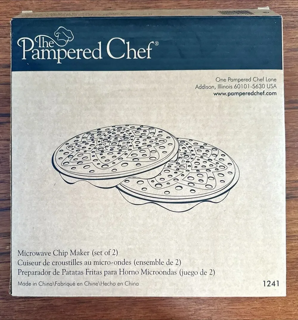 NEW Pampered Chef Microwave Chip Maker 1241 (set of 2 in box)